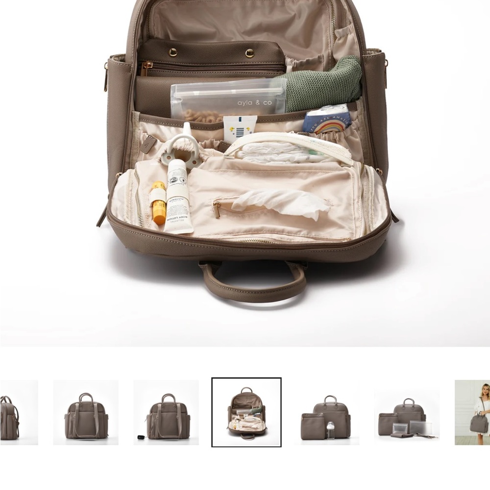 Ayla & Co Diaper Bag in Pebble color
